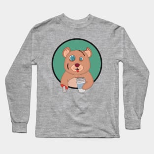 Coffee Zombie Bear Long Sleeve T-Shirt